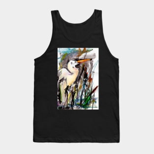 Heron in Cat Tails Tank Top